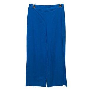 Alex Marie $109 Womens Wide-Leg‎ Blue Pants Linen Blend Elastic Waist Sm NWT